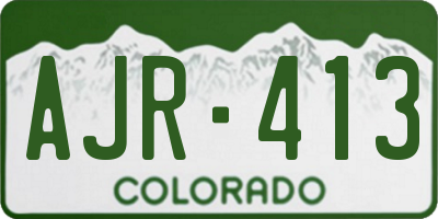 CO license plate AJR413