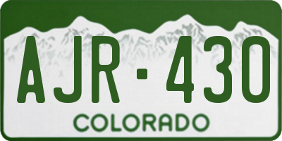 CO license plate AJR430