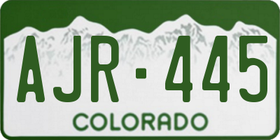 CO license plate AJR445