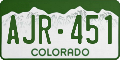 CO license plate AJR451
