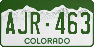 CO license plate AJR463
