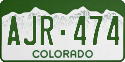 CO license plate AJR474