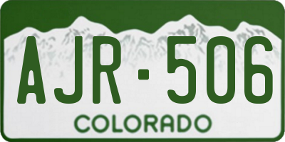 CO license plate AJR506