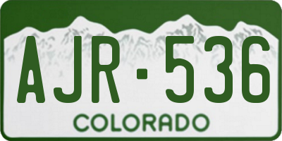 CO license plate AJR536