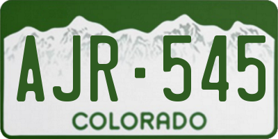 CO license plate AJR545