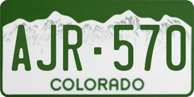 CO license plate AJR570