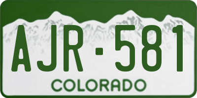 CO license plate AJR581