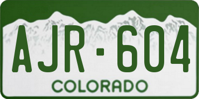 CO license plate AJR604