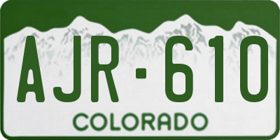 CO license plate AJR610