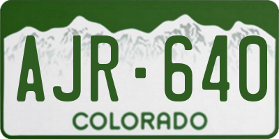 CO license plate AJR640