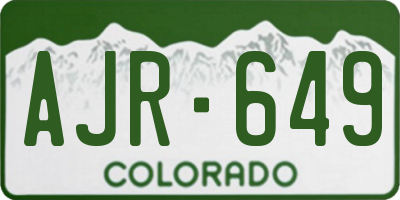 CO license plate AJR649