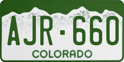 CO license plate AJR660