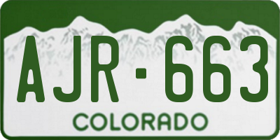 CO license plate AJR663