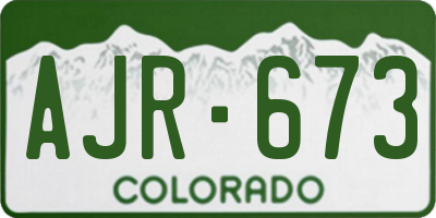 CO license plate AJR673
