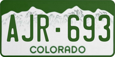 CO license plate AJR693
