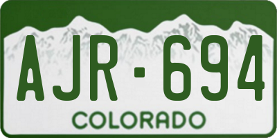 CO license plate AJR694
