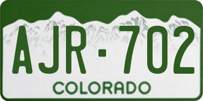 CO license plate AJR702