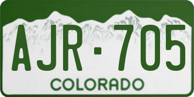 CO license plate AJR705