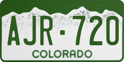 CO license plate AJR720