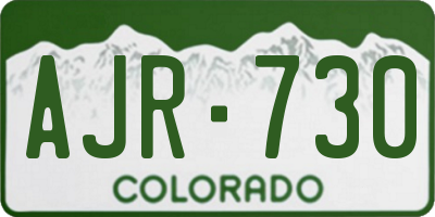 CO license plate AJR730