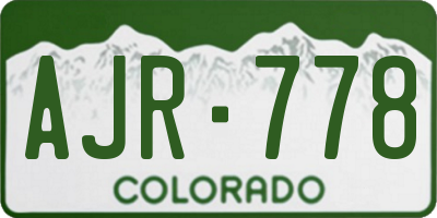 CO license plate AJR778