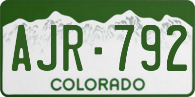 CO license plate AJR792