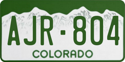 CO license plate AJR804
