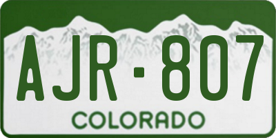 CO license plate AJR807