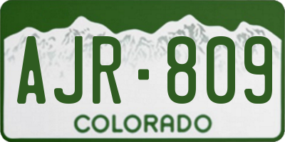 CO license plate AJR809