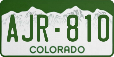 CO license plate AJR810