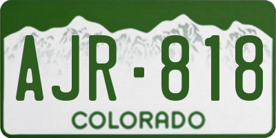 CO license plate AJR818