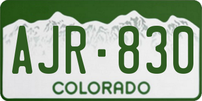 CO license plate AJR830