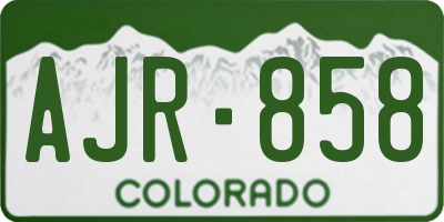 CO license plate AJR858