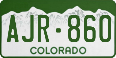 CO license plate AJR860