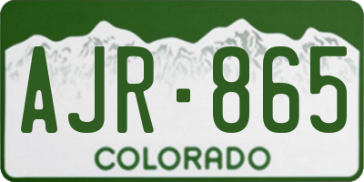 CO license plate AJR865