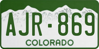 CO license plate AJR869