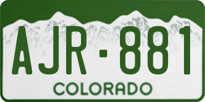 CO license plate AJR881