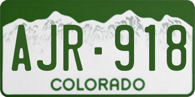 CO license plate AJR918