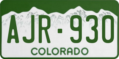 CO license plate AJR930