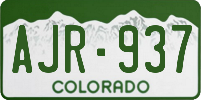 CO license plate AJR937