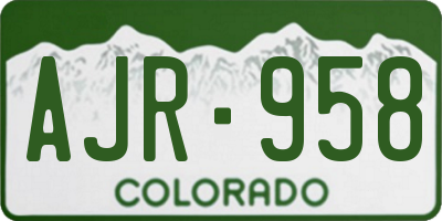 CO license plate AJR958