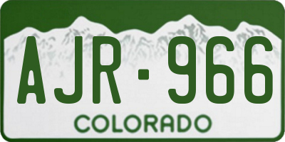 CO license plate AJR966