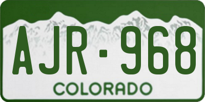 CO license plate AJR968