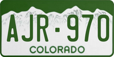 CO license plate AJR970