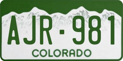 CO license plate AJR981