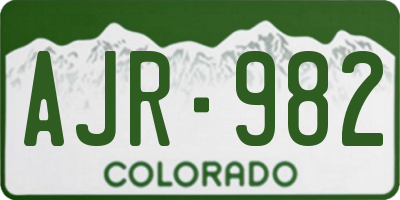 CO license plate AJR982