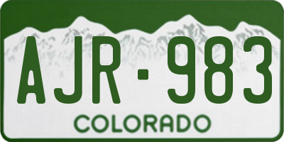 CO license plate AJR983