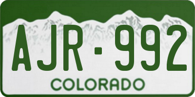 CO license plate AJR992