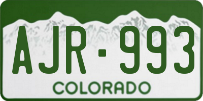 CO license plate AJR993
