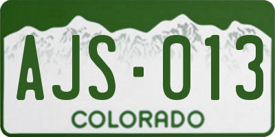 CO license plate AJS013